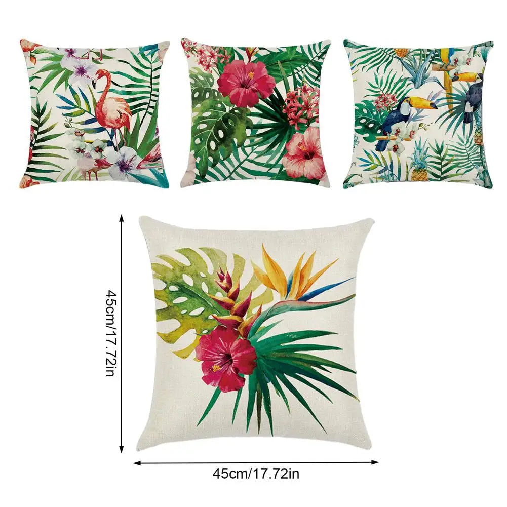 4 Piece Outdoor Waterproof Zippered Pillow Case, Cushion Cover