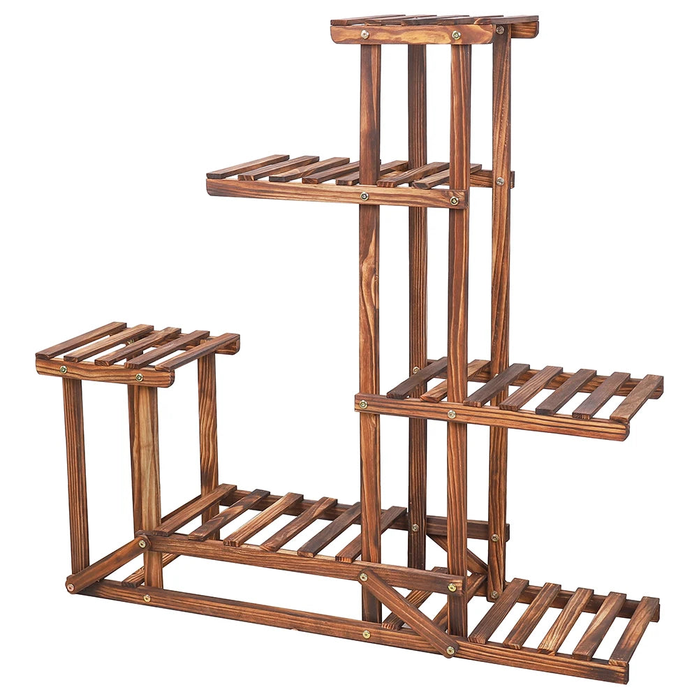 Wood Flower Stand, Plant Shelves, Indoor/Outdoor