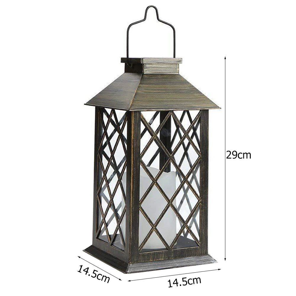 Solar Light Candle Lantern Lamp Waterproof Garden Hanging