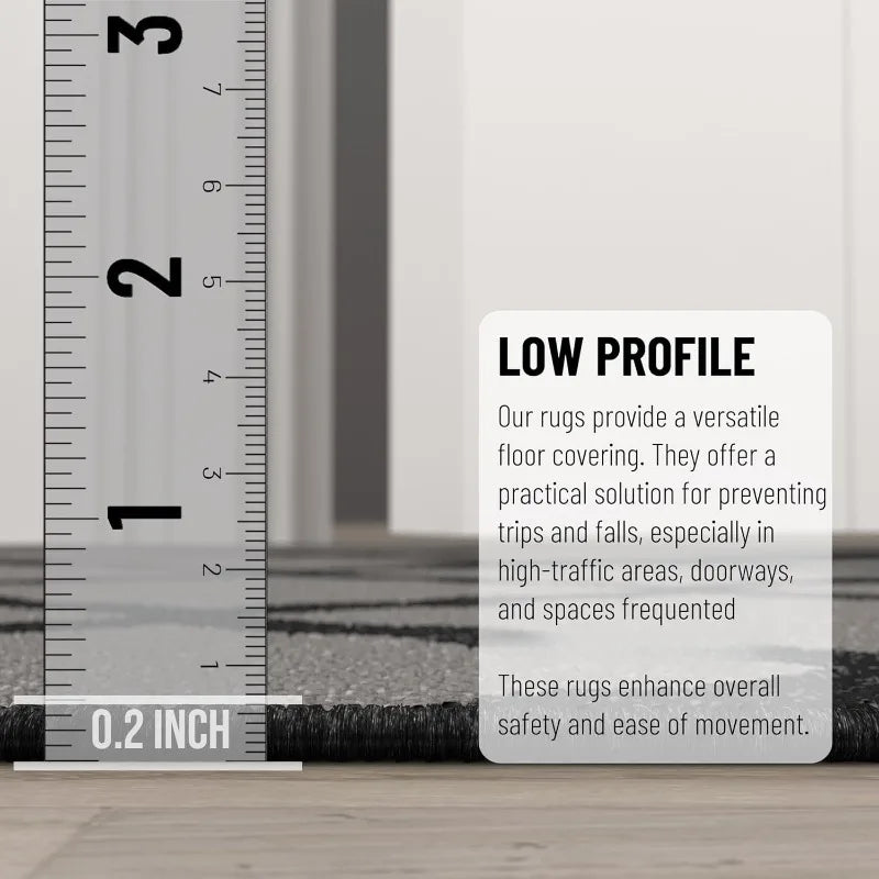 Machine Washable Moroccan Trellis Design Rubber Back Runner