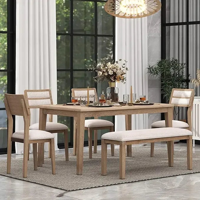 Dining Room Table and Chairs with Bench