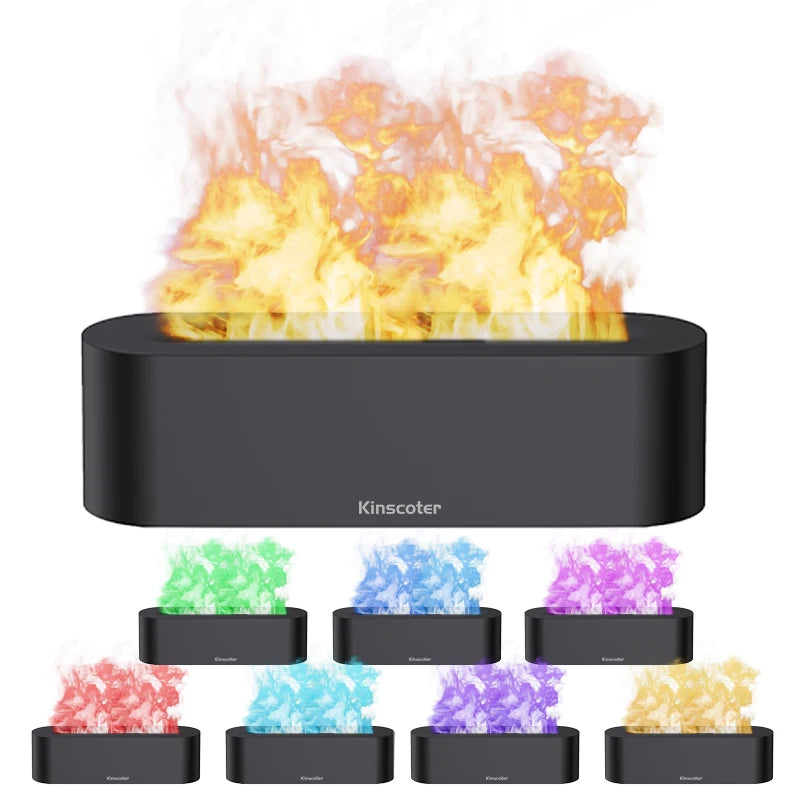 Essential Oil Aroma Diffuser, Flame Air Humidifier Ultrasonic Cool Mist Diffuser