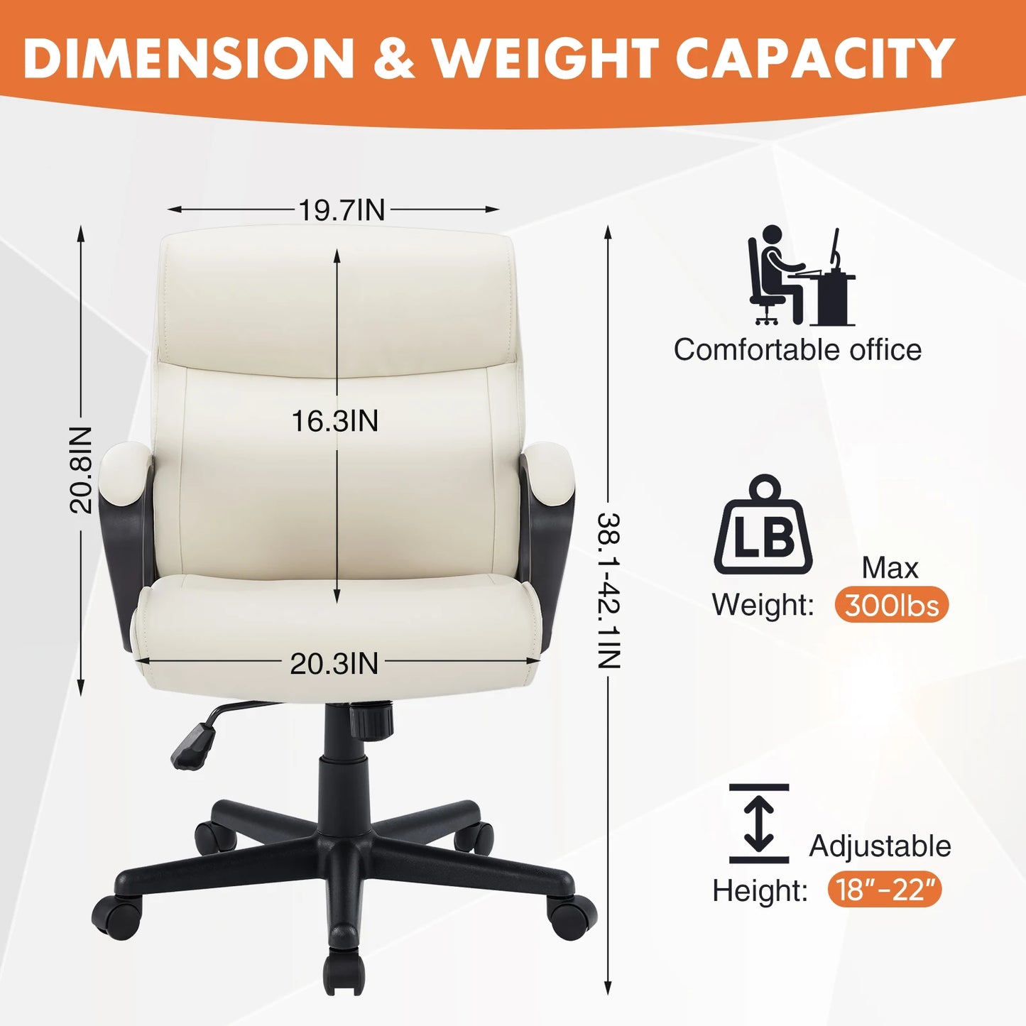Ergonomic Leather Rocking Adjustable Office Chair