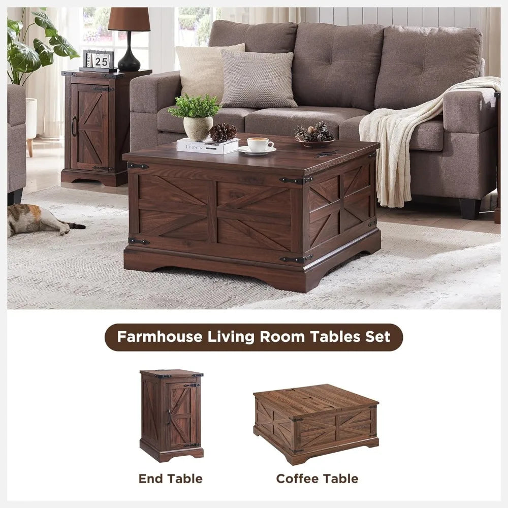 Farmhouse Lift Top Coffee Table with Storage