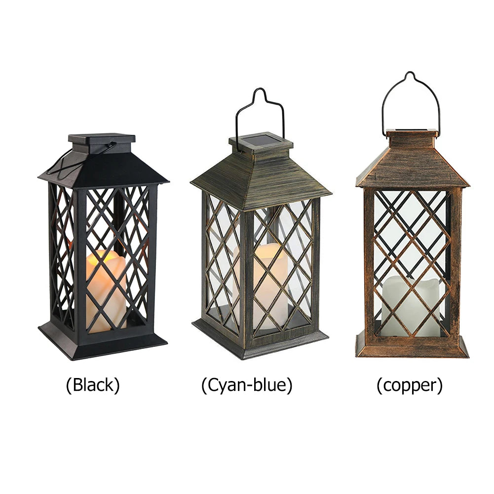 Solar Light Candle Lantern Lamp Waterproof Garden Hanging