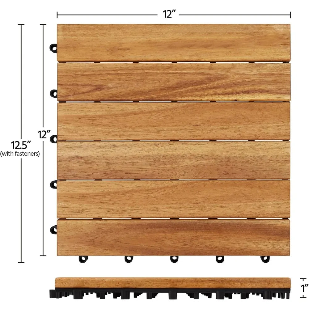 54 Pieces, Outdoor Interlocking Flooring, Waterproof Deck Tiles