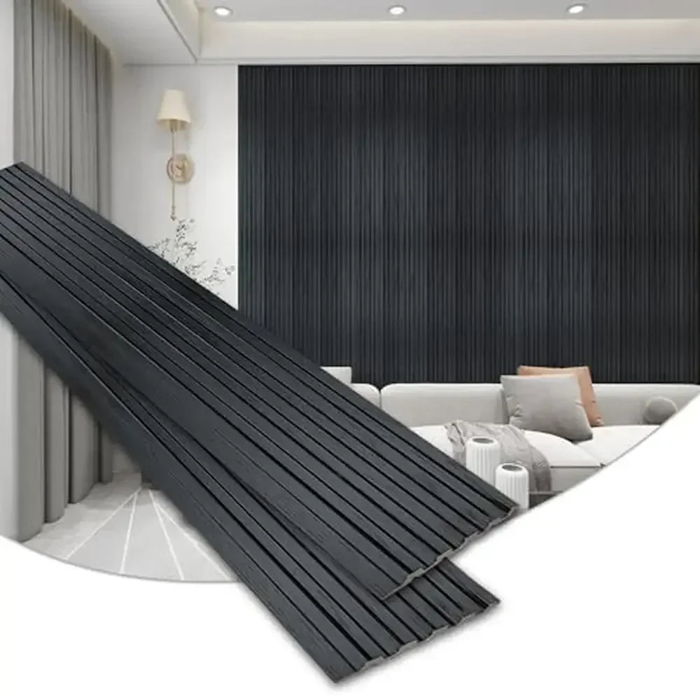 16 Pieces Textured Wood Grain Wall Panels, 3D Fluted Accent Panels Home Decor