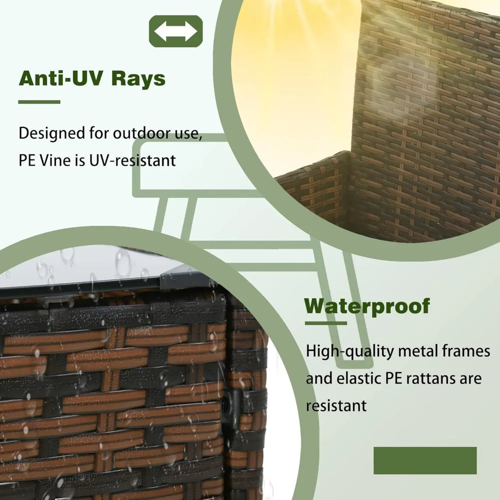 4 Piece Outdoor Wicker Patio Furniture Set