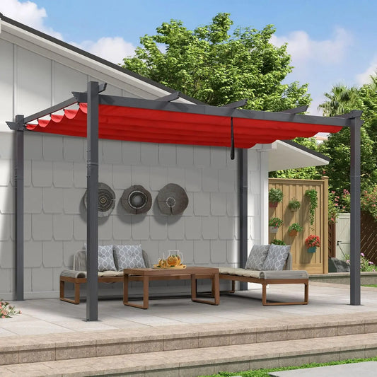 Outdoor Pergola with Retractable Canopy