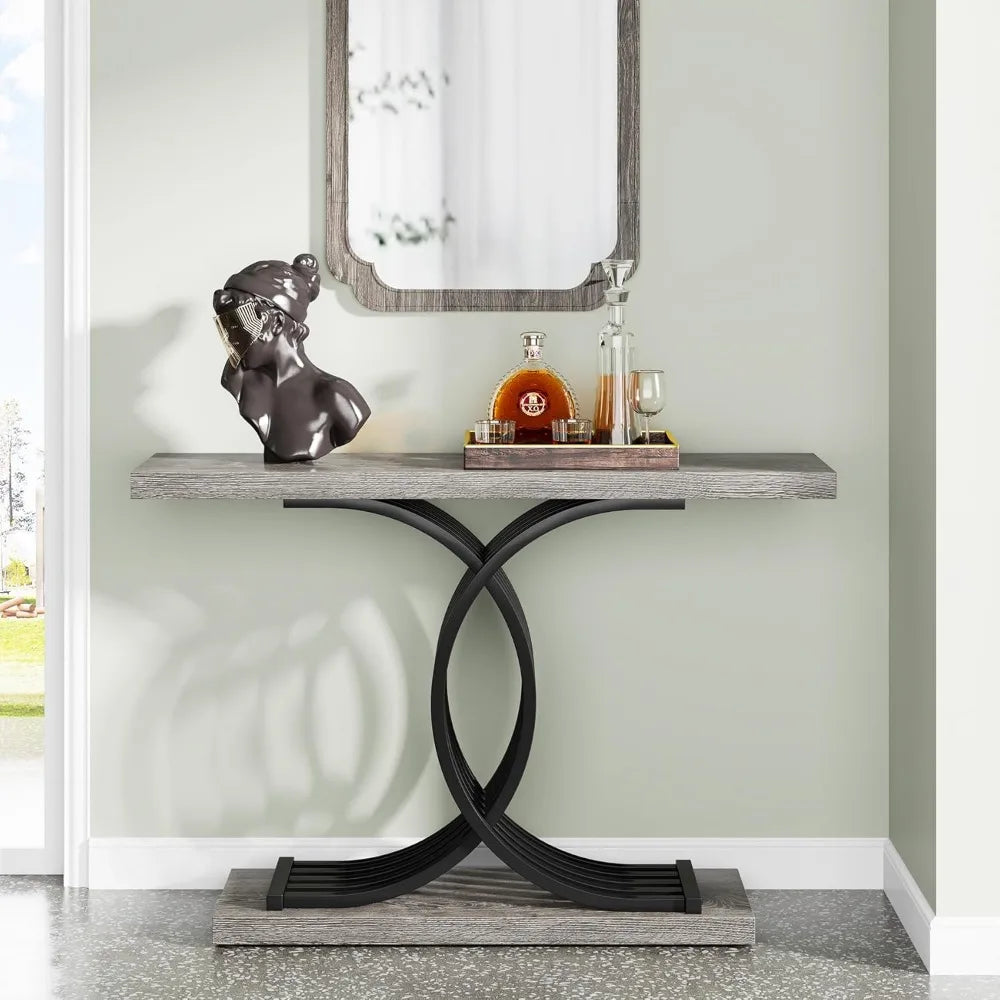 Industrial Entryway Table, 39-Inch Vintage Console Table Accent Table