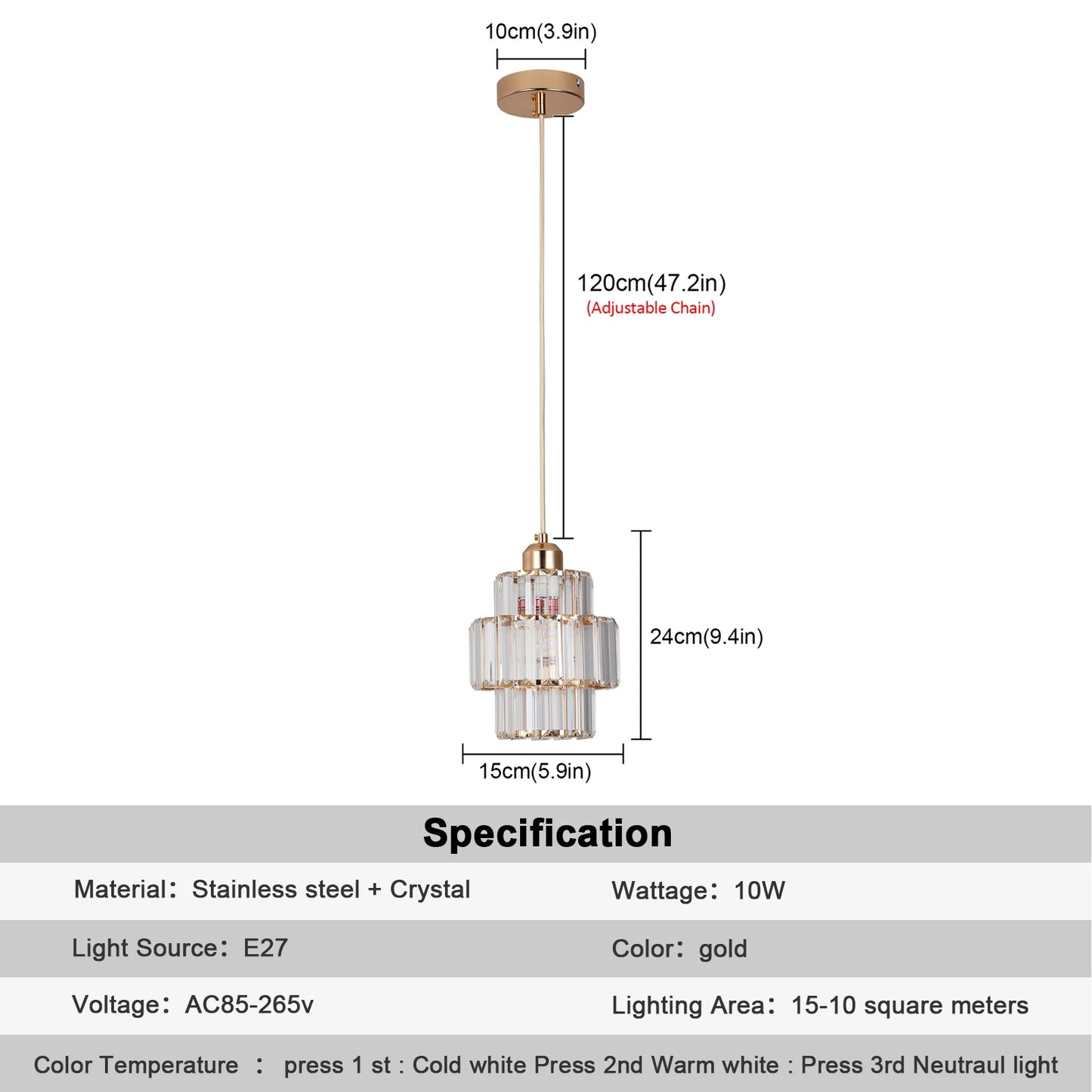 Modern Hanging Glass Pendant Light Fixture