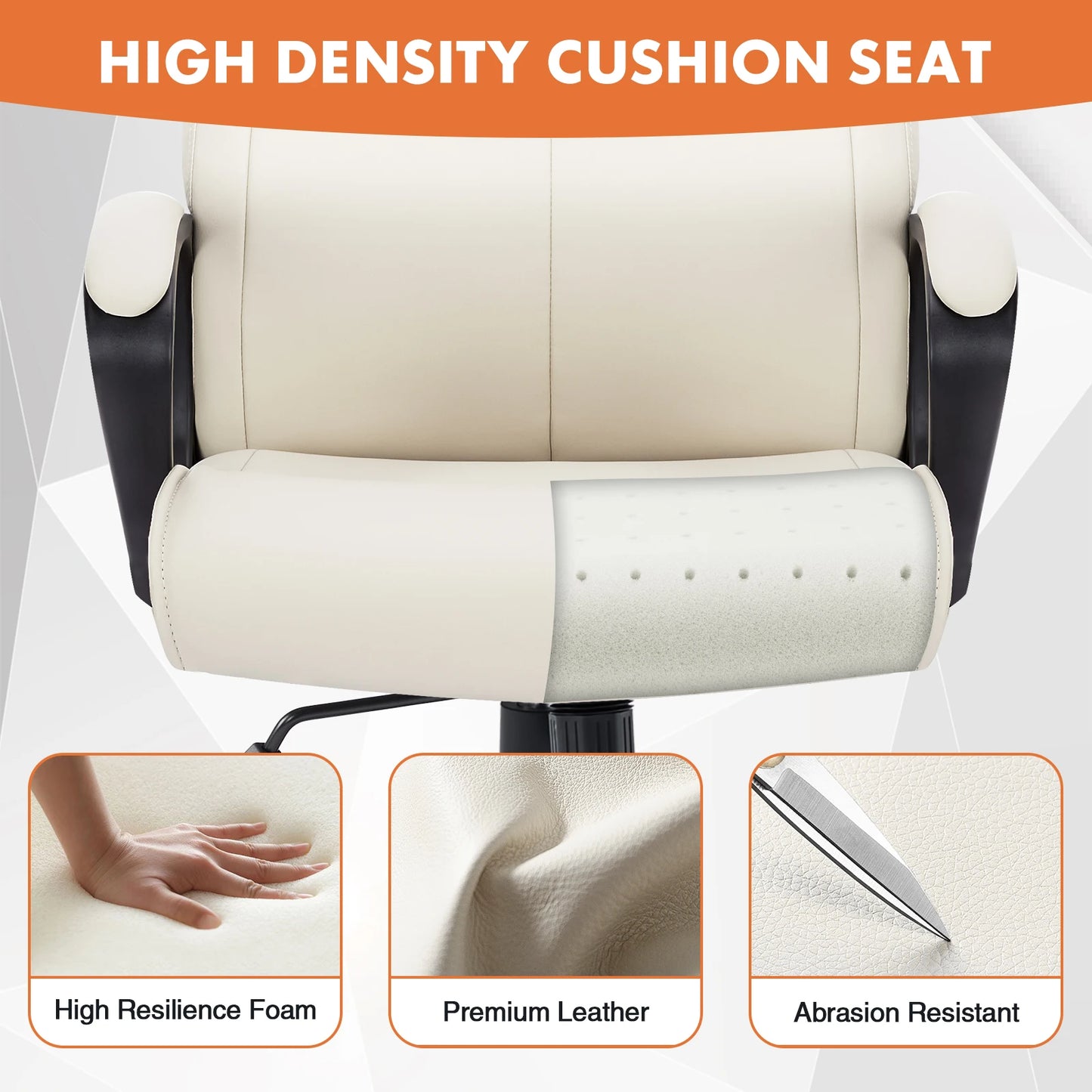 Ergonomic Leather Rocking Adjustable Office Chair