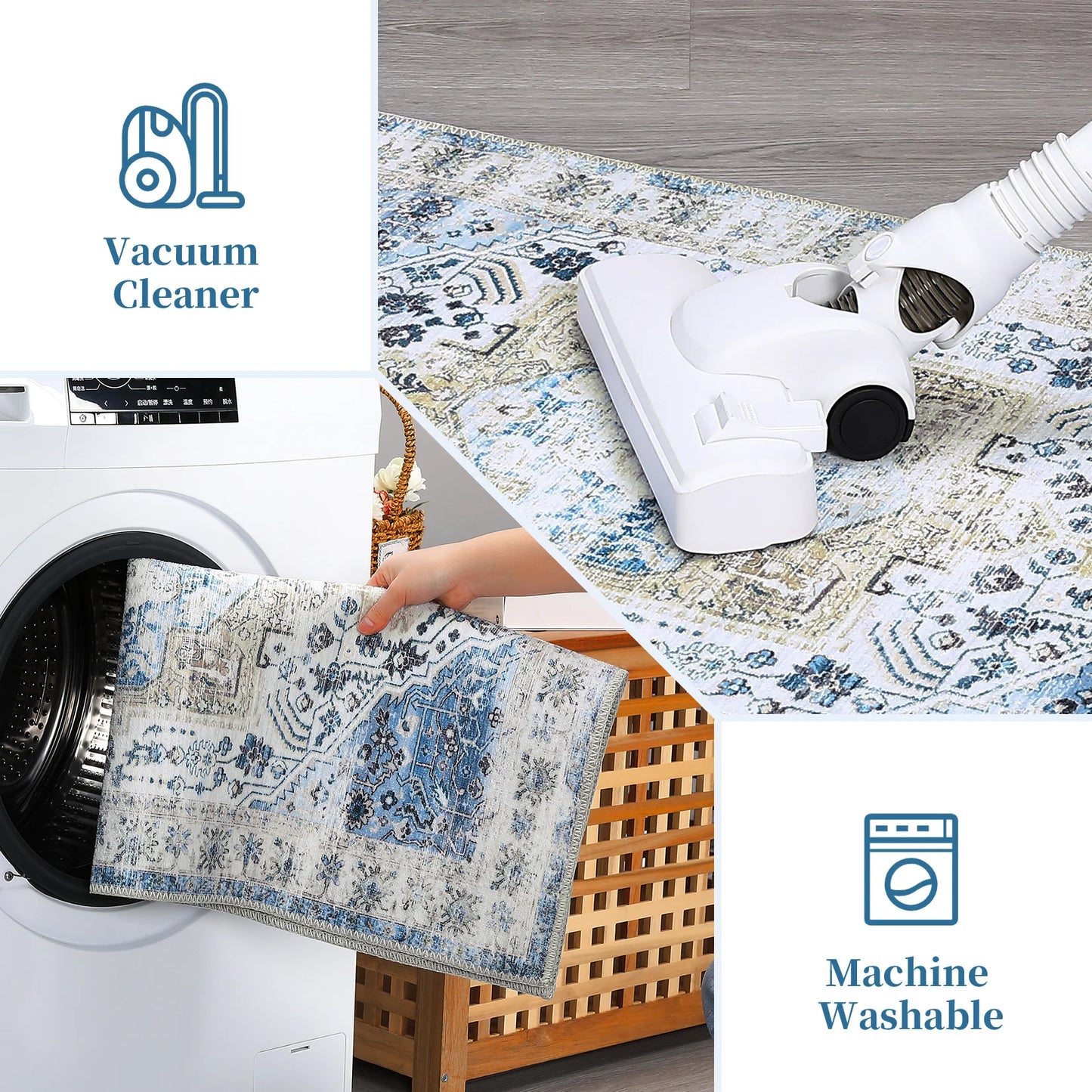 Vintage Machine Washable Hallway Runner