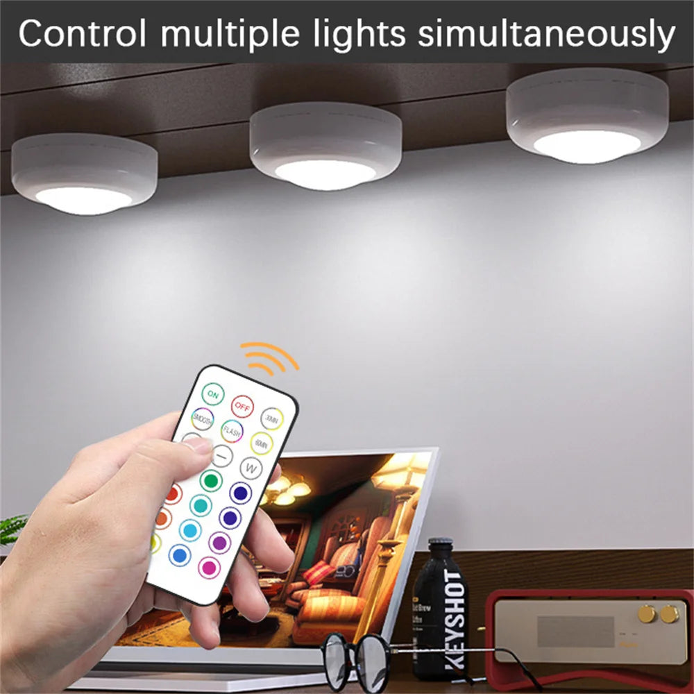RGB Color Under Cabinet Lights Remote Control Dimmable