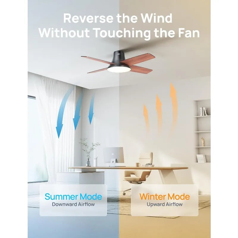 44 Inch Low Profile Ceiling Fan with Remote