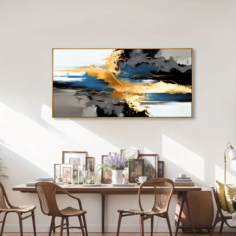 Vibrant Gray Abstract, Modern Canvas Decor, Fluid Ink Painting