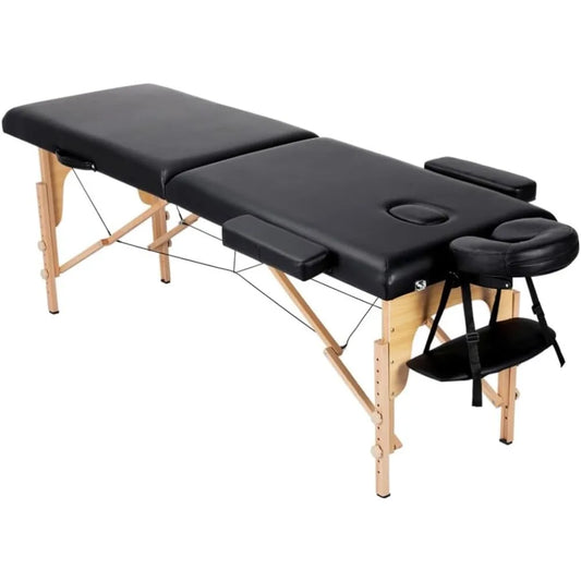 Portable massage table with adjustable height