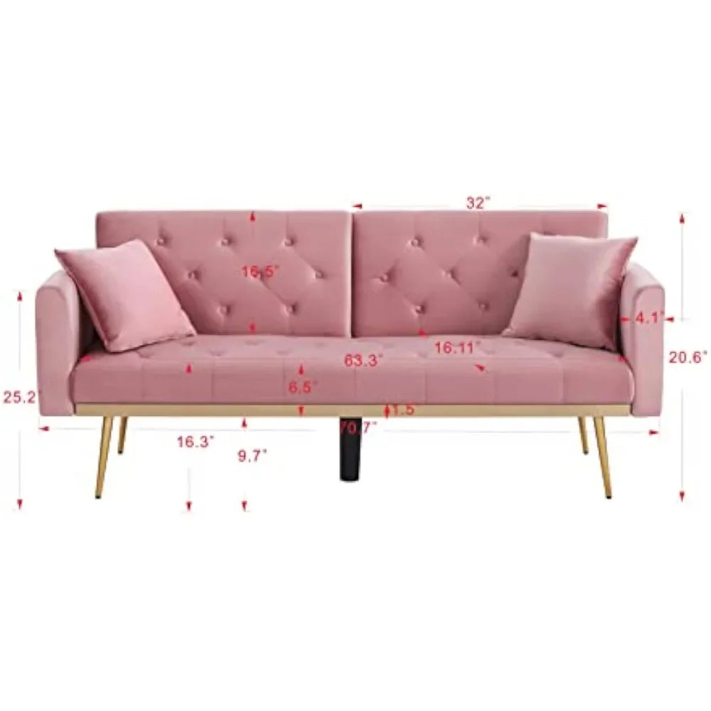 Convertible Futon Sofa Bed, Modern Loveseat Couch