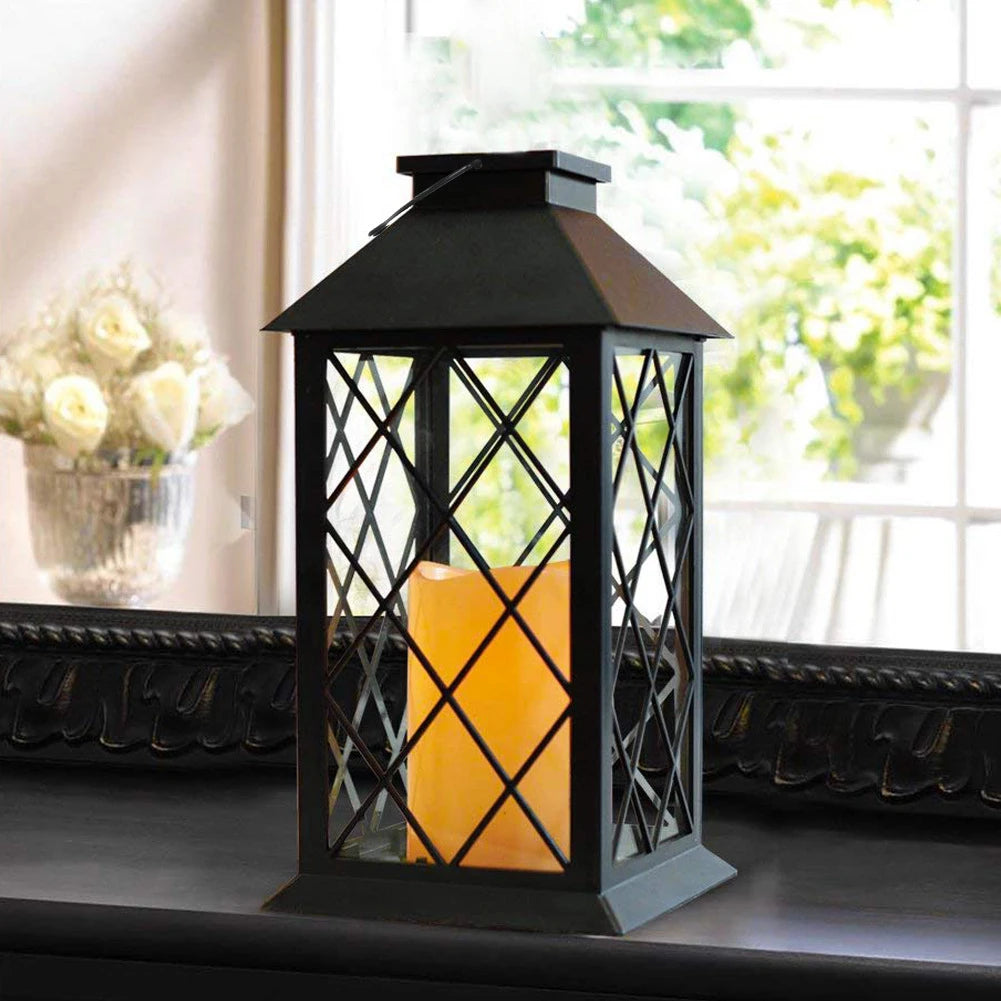 Solar Light Candle Lantern Lamp Waterproof Garden Hanging