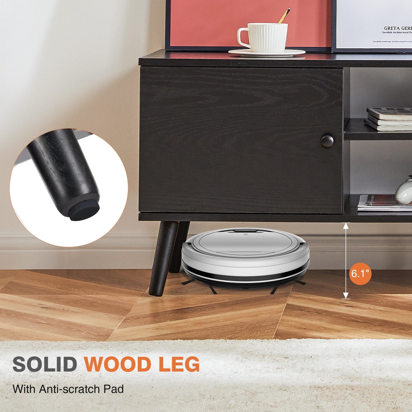 Wooden Fireplace TV Stand; Entertainment Center With Storage