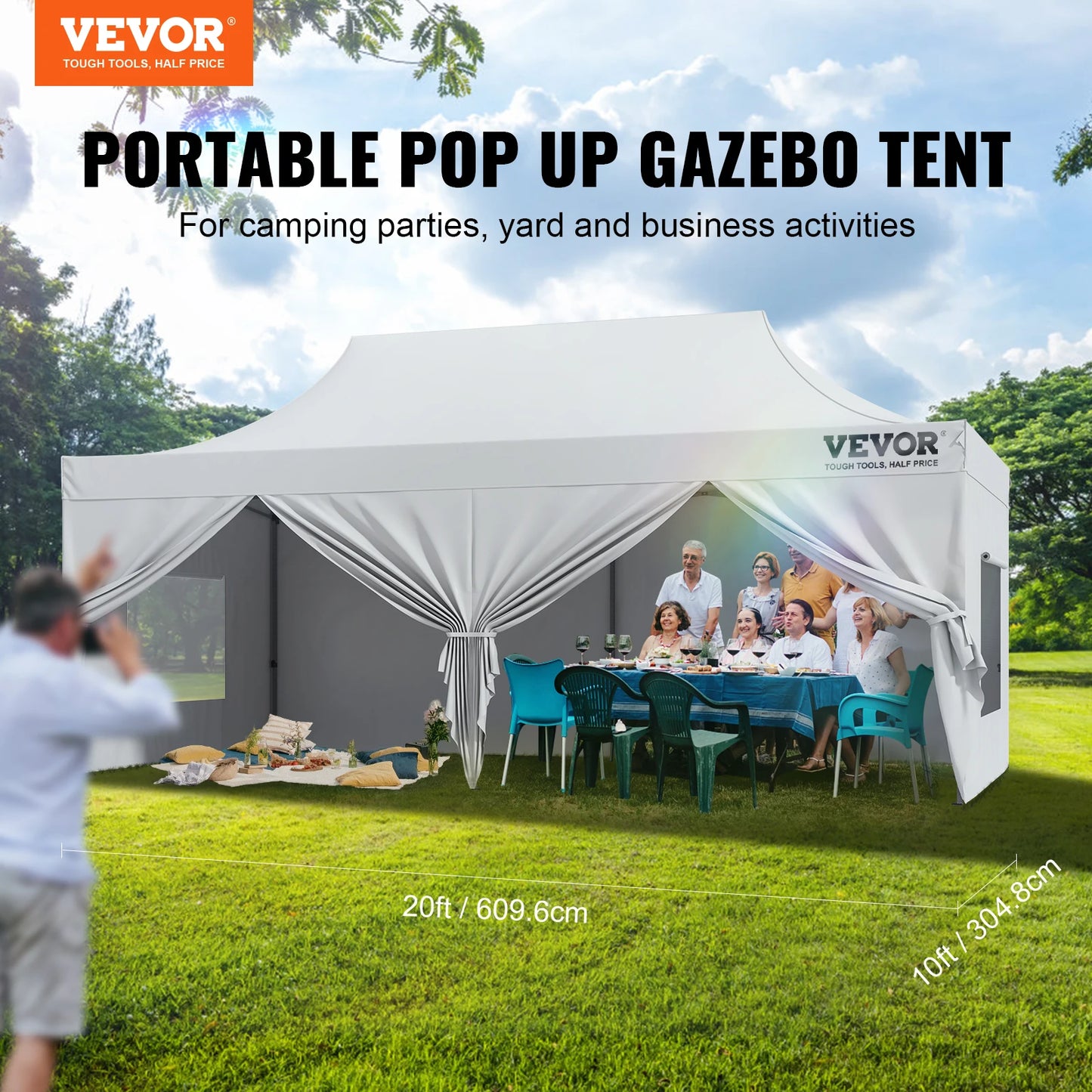 Pop-up Instant Canopies, Portable Gazebo UV Resistant Waterproof Tents