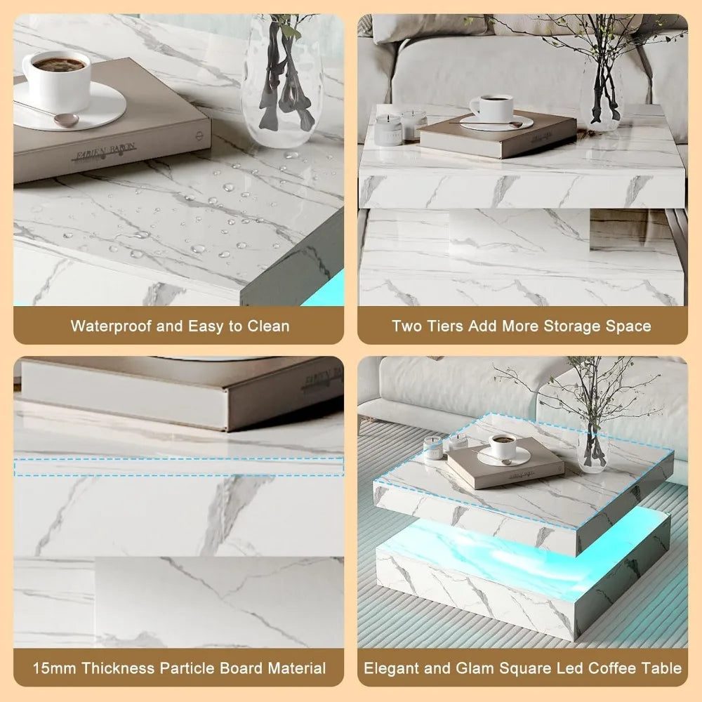 Marble LED Coffee Table