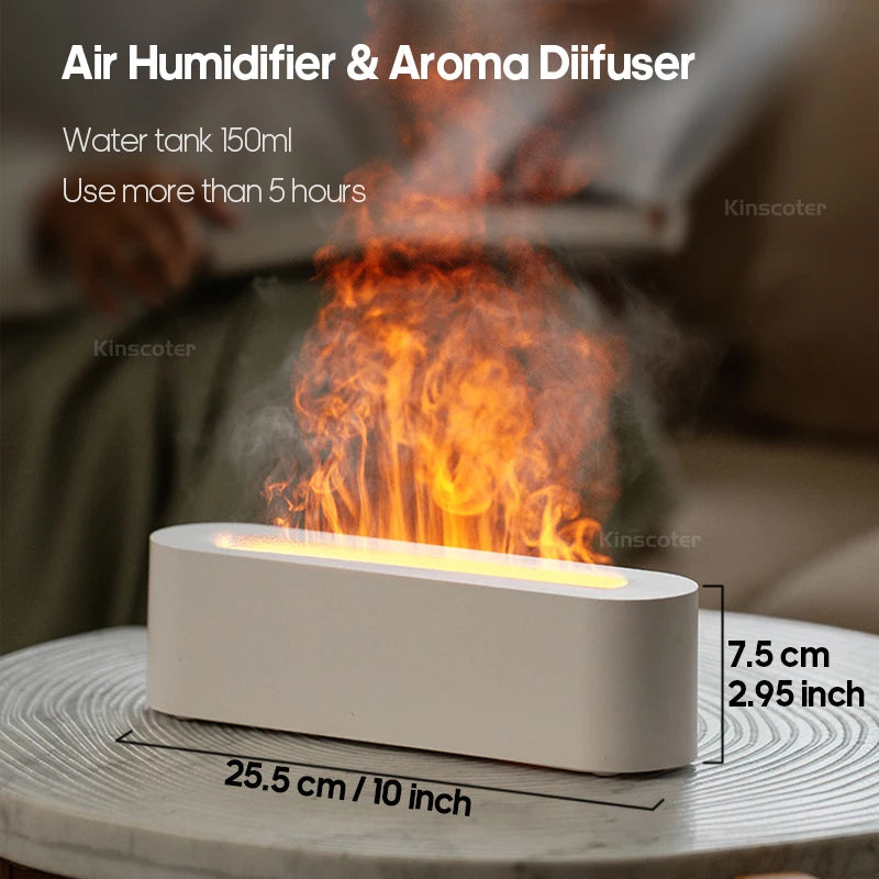 Essential Oil Aroma Diffuser, Flame Air Humidifier Ultrasonic Cool Mist Diffuser