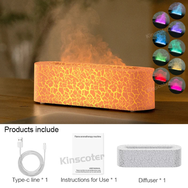 Essential Oil Aroma Diffuser, Flame Air Humidifier Ultrasonic Cool Mist Diffuser