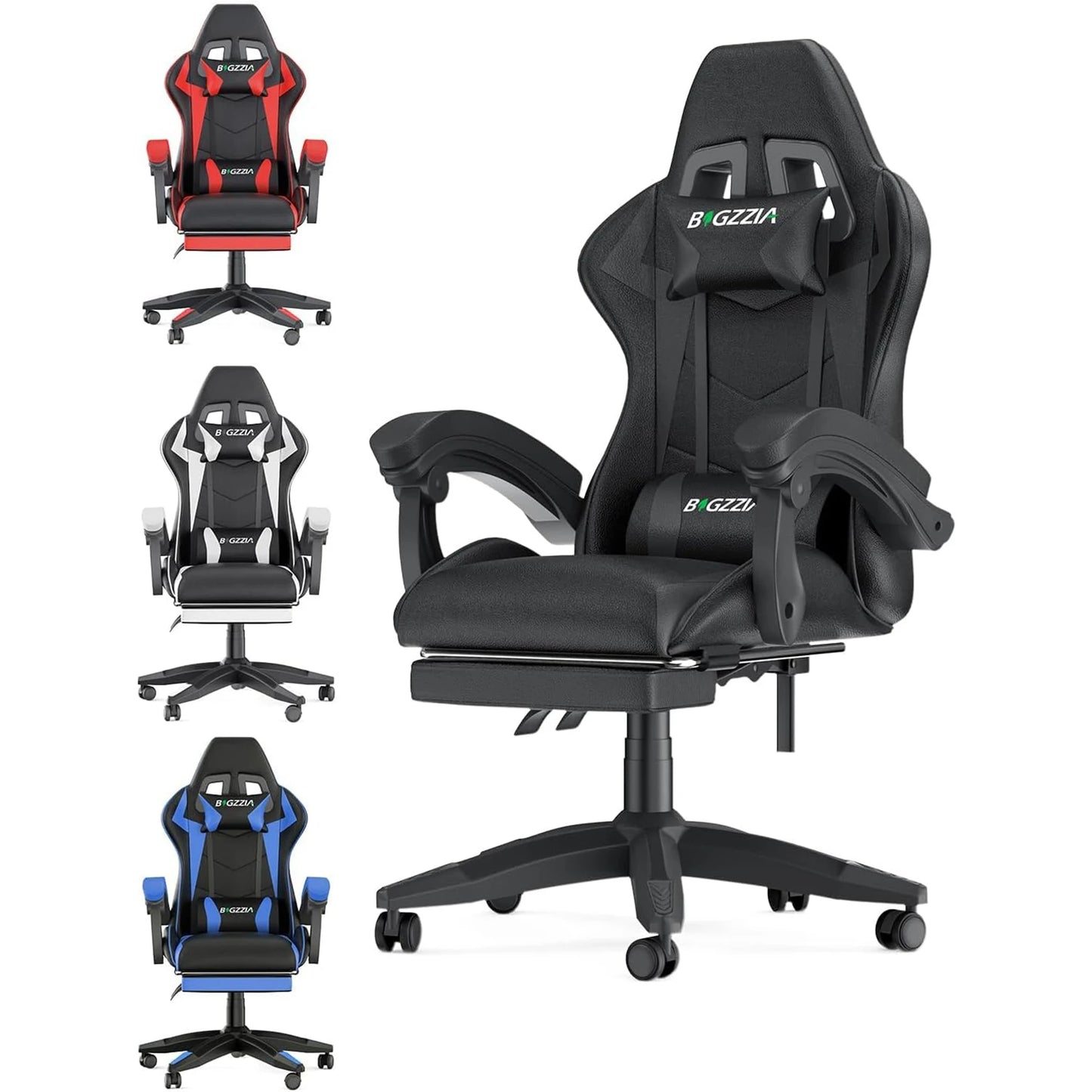 Computer Gaming Chair With Footrest, Ergonomic Office Chair
