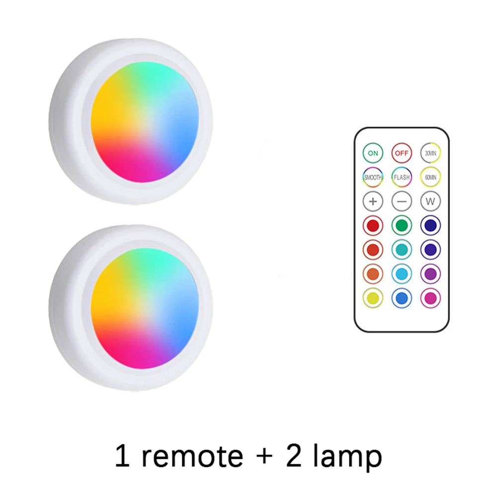 RGB Color Under Cabinet Lights Remote Control Dimmable
