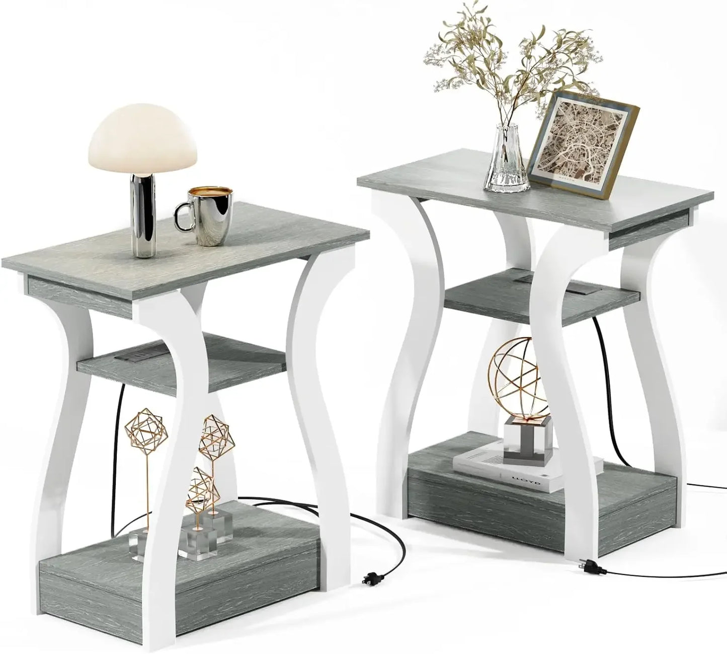 End table Set of 2 with Charging Station