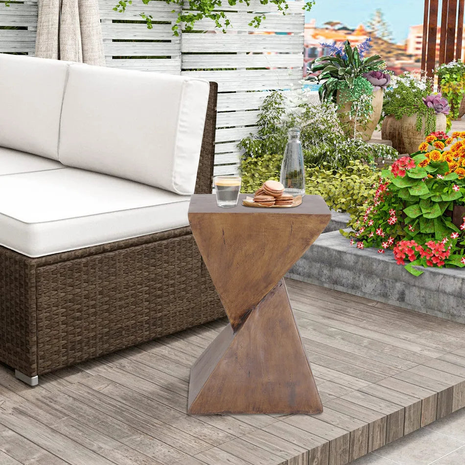 Lightweight Concrete Accent Table Bedside End Table