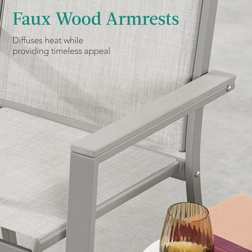 4-Piece Outdoor Patio Furniture, Conversation Set, Steel Frame