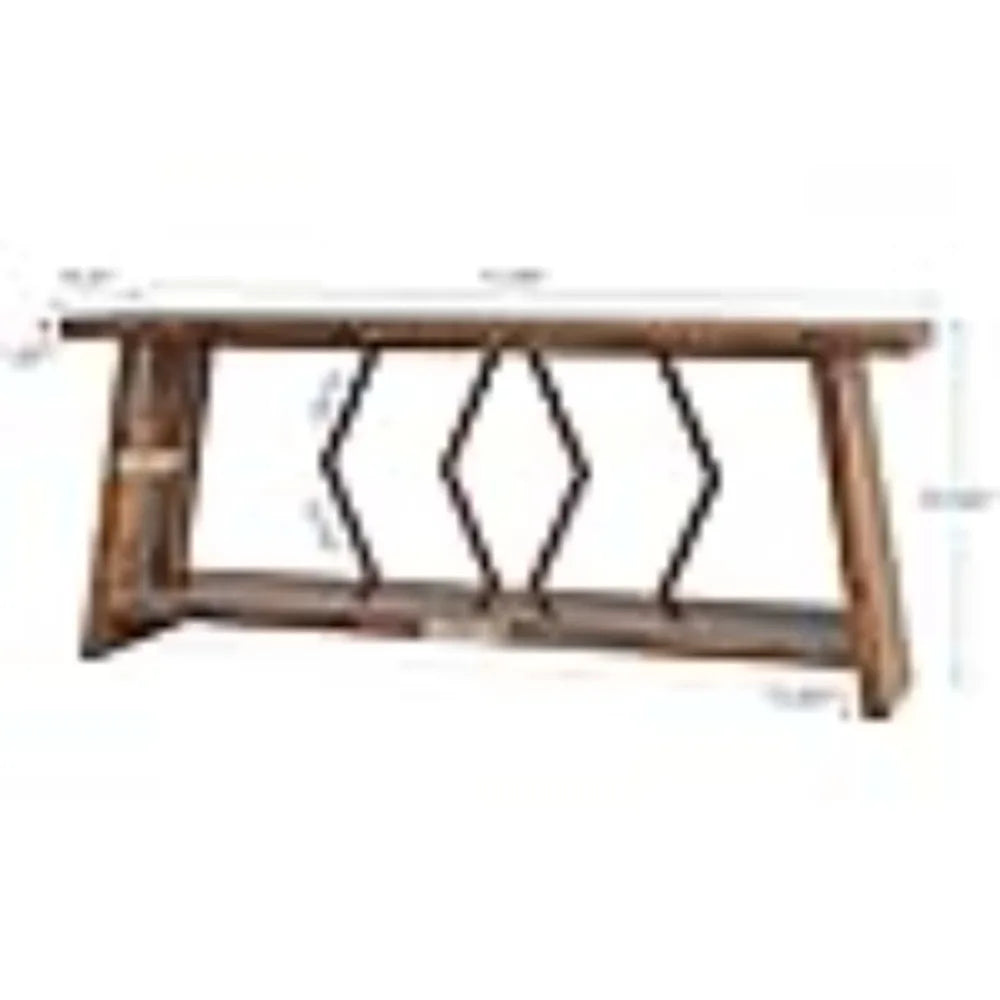 70.86-Inch Farmhouse Console Table, Narrow Sofa Entryway Table with Storage
