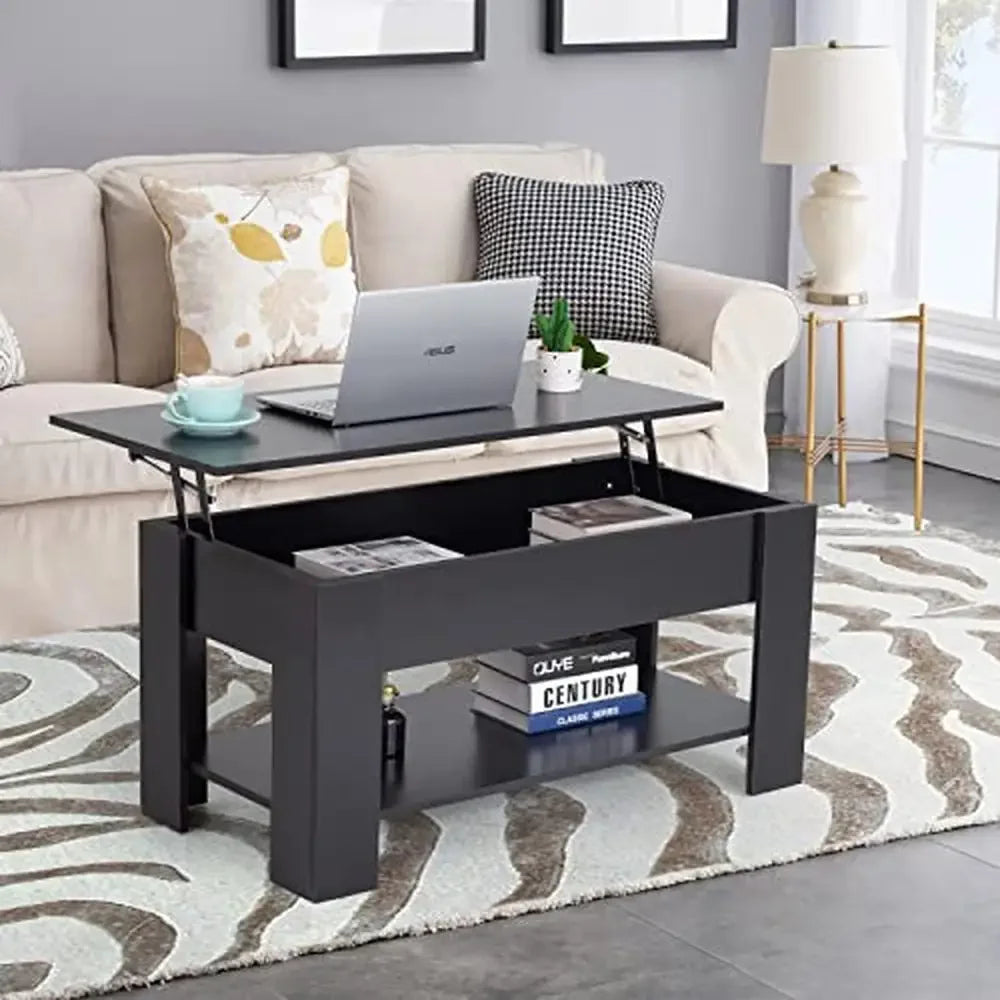 Modern Lift Top Coffee Table with Hidden Storage Compartment