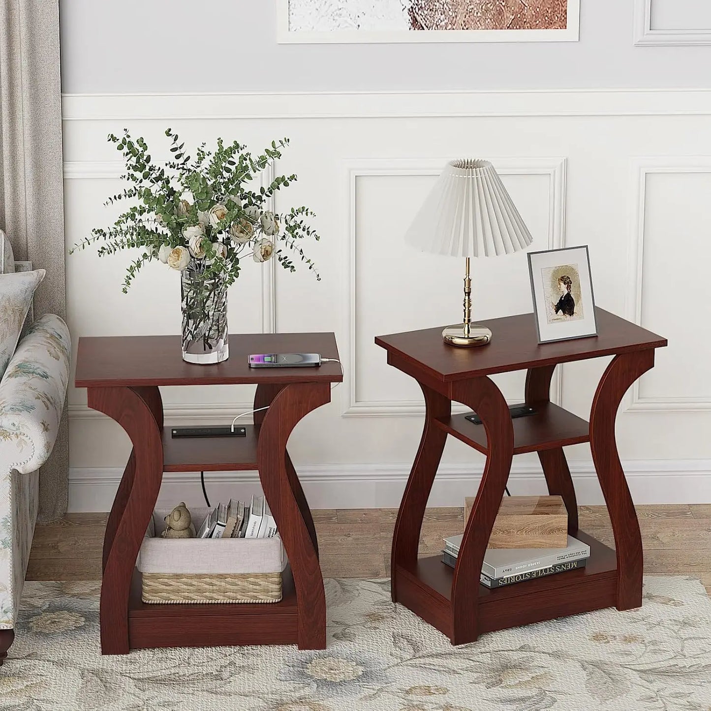 End table Set of 2 with Charging Station