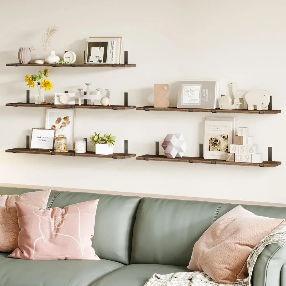 10-pc Rustic Wood Wall Decor, Farmhouse Wall Mounted Shelves