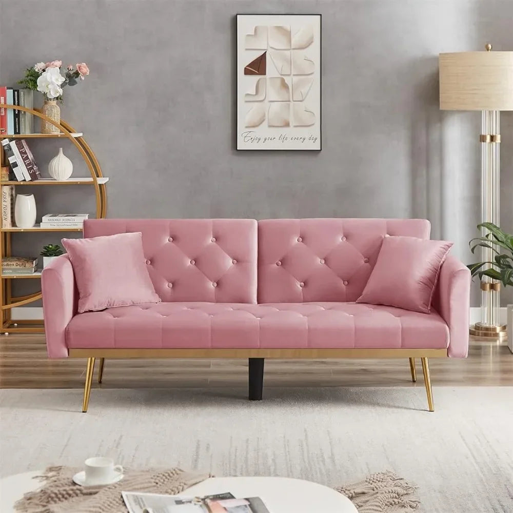 Convertible Futon Sofa Bed, Modern Loveseat Couch