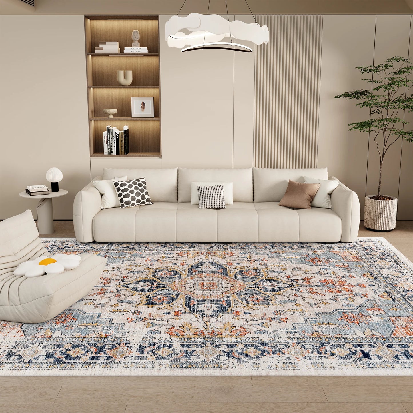 Washable Vintage Boho Design Area Rugs