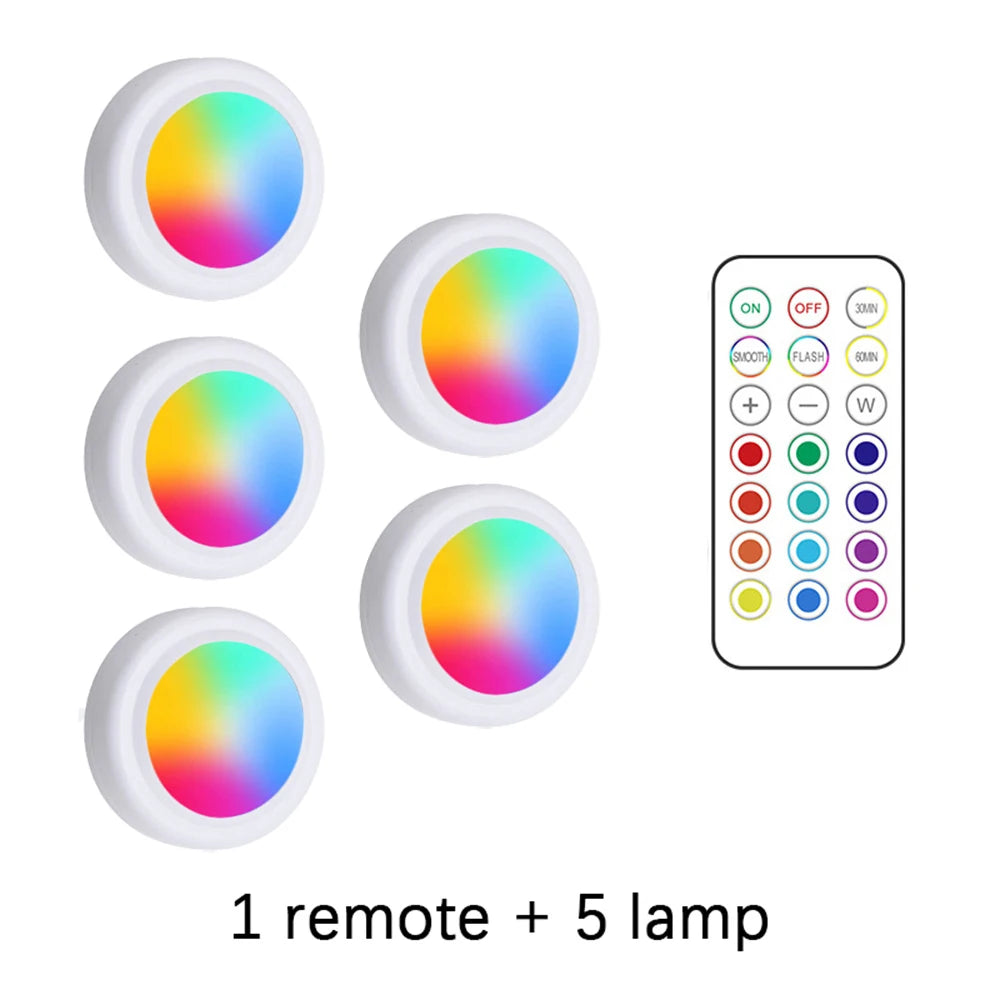 RGB Color Under Cabinet Lights Remote Control Dimmable