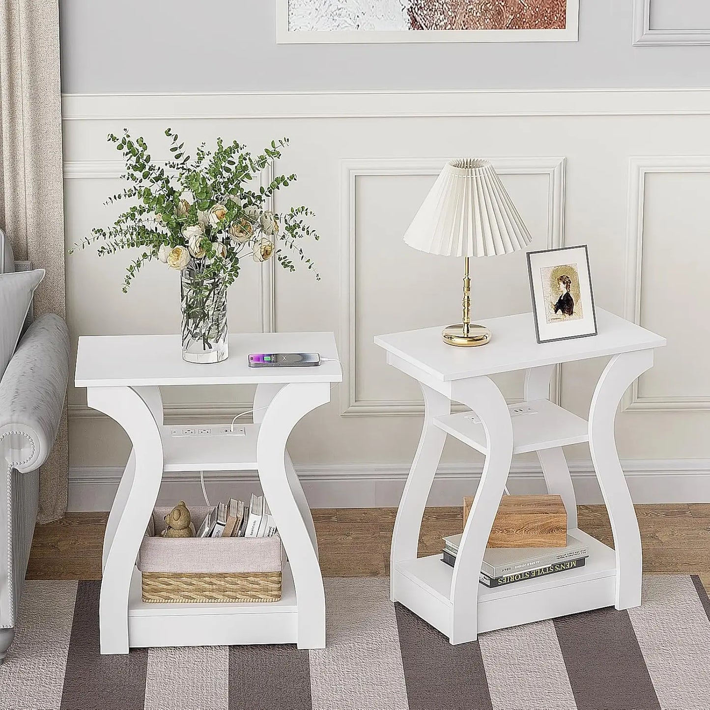 End table Set of 2 with Charging Station