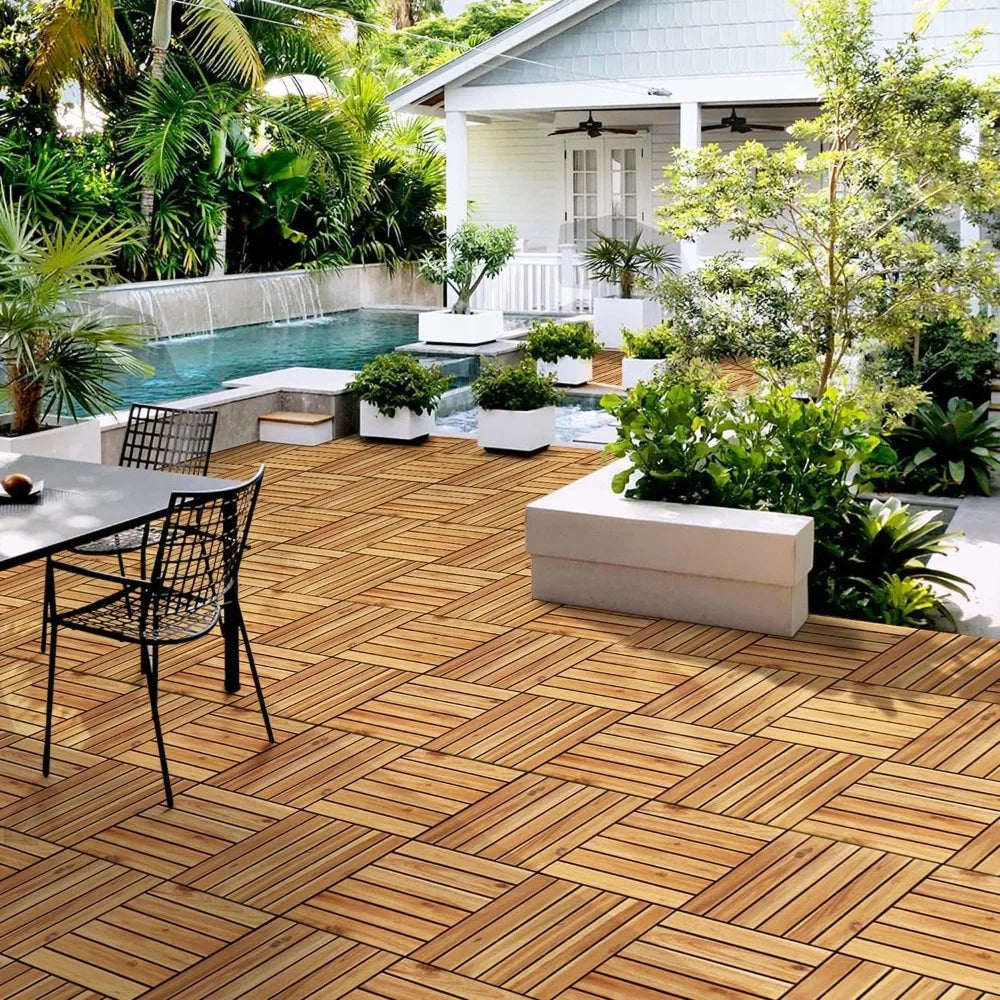 54 Pieces, Outdoor Interlocking Flooring, Waterproof Deck Tiles
