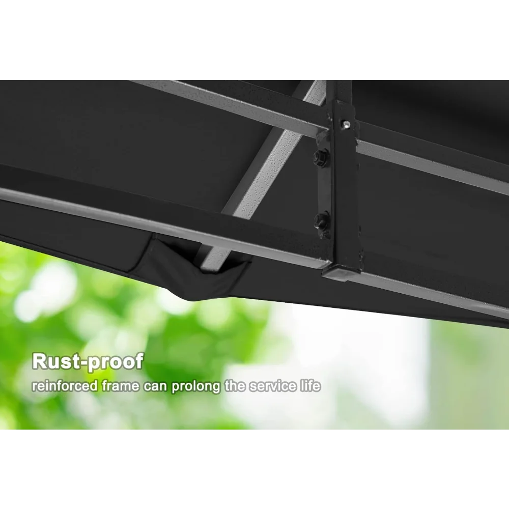 Outdoor Garden Gazebo Steel Frame Awning with Netting Walls