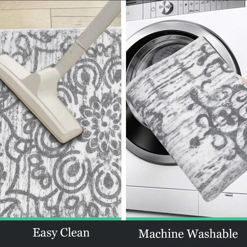 Washable Distressed Non-Slip Hallway Runner