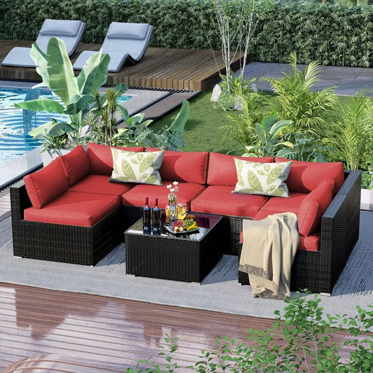 Outdoor Patio Furniture, Sectional Wicker Patio Conversation Set