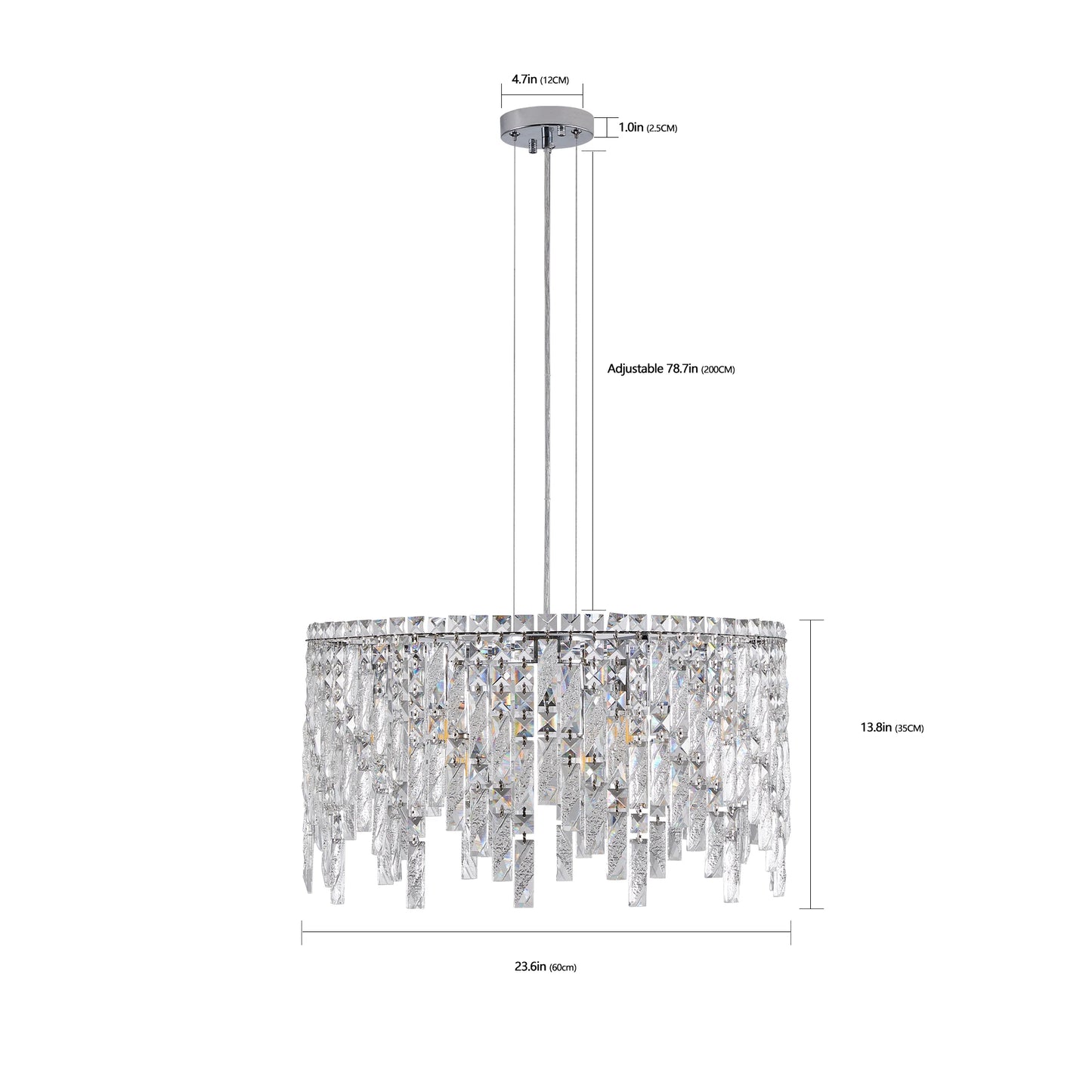 Round Crystal Dining Room Pendant Light
