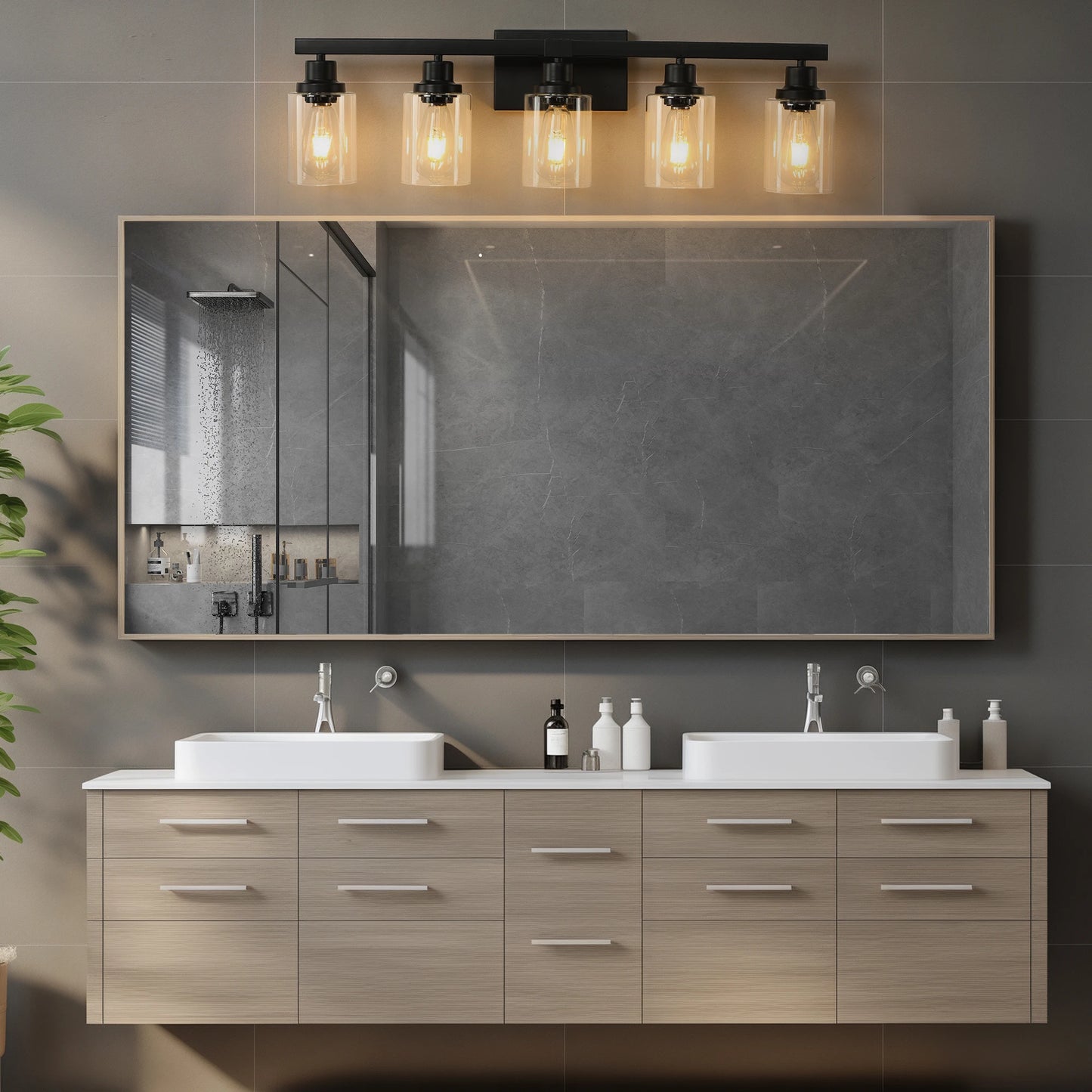 5-Light Farmhouse Vanity Light Fixture
