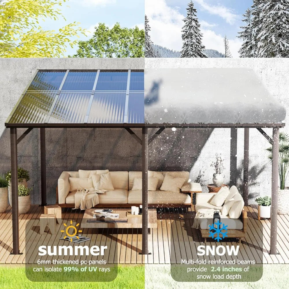 10x14 FT Gazebo, Aluminum Gazebo & Pergola Awnings, Patio, Decks