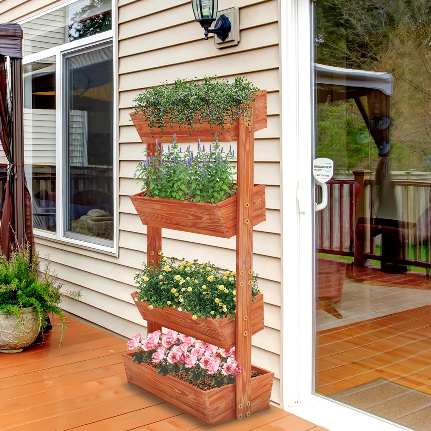 4-Tier Raised Garden Bed, Flower Pot Stand