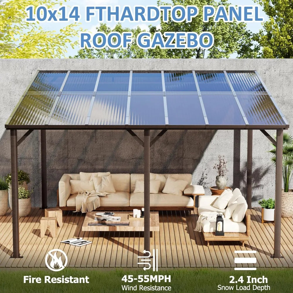 10x14 FT Gazebo, Aluminum Gazebo & Pergola Awnings, Patio, Decks